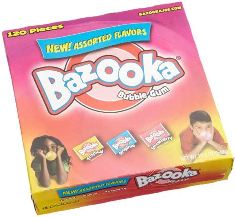 Bazooka Assorted Flavors Bubble Gum, 120-Count Packages (Pack of 12 ...