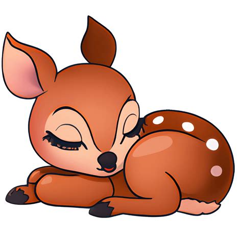 clipart niedliches schlafendes hirschbaby creative fabrica