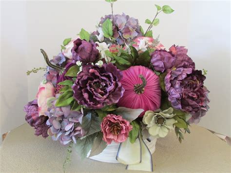 Silk Floral Centerpiece Floral Arrangement With Velvet - Etsy