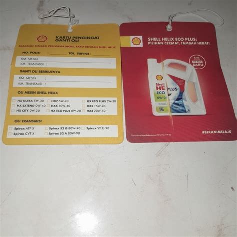 Jual Kartu Gantungan Kilometer Ganti Oli Mobil Motor Label Service