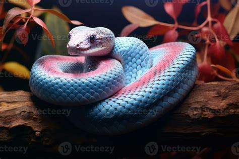 Blue viper snake on a branch 25797117 Stock Photo at Vecteezy