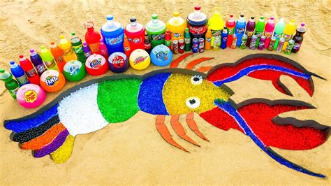 Experiment How To Make Rainbow Lobster With Orbeez Giant Coca Cola