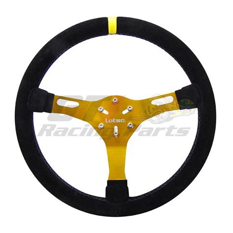 Volante Velox Camur A Dourado Tarja Amarela Lotse Gti Racing Parts