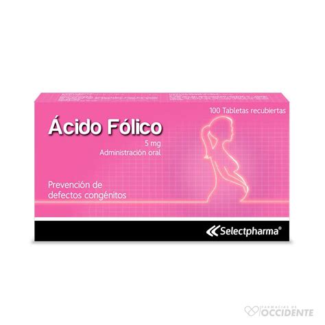 ACIDO FOLICO 5MG TABLETA X 20 CAJA DE 5 BLISTER SELECTPHARMA