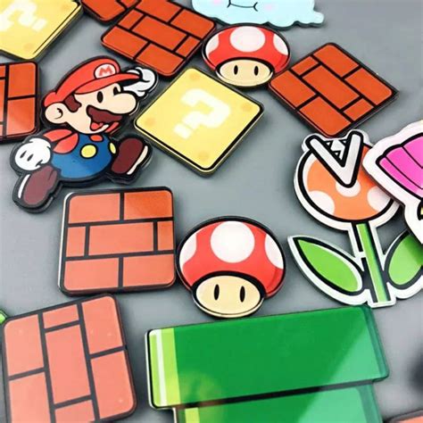 Cute Super Mario 28 Pcs Fridge Magnets Refrigerator Etsy