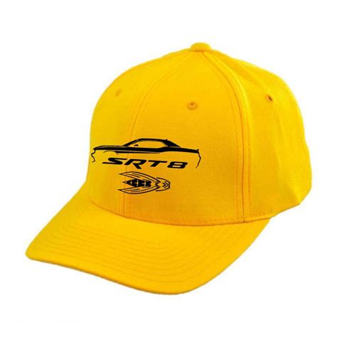 Dodge Challenger Yellow Jacket Classic Car Outline Design Hat Cap New