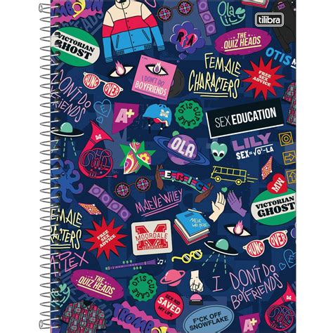 Caderno Espiral Capa Dura 10 Matérias Sex Education Mega Impress Papelaria Copos