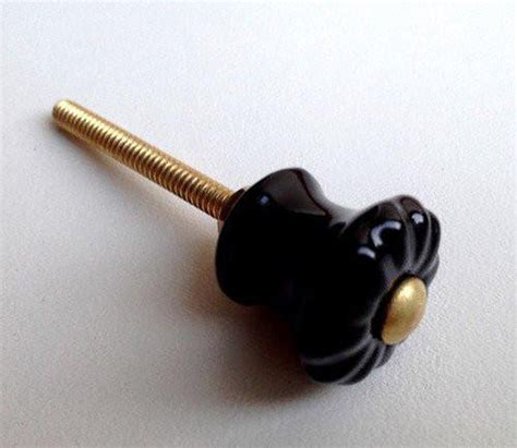 Mini Black Porcelain Cabinet Knobs Small Drawer Pulls Set Of 10 Dwyer