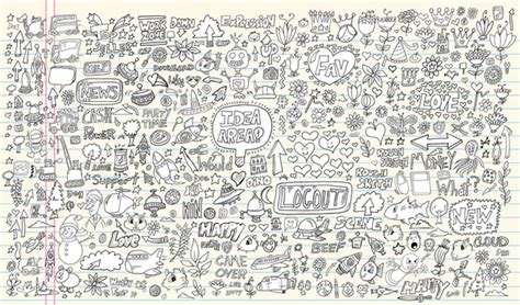 Notebook Doodle Sketch Design Elements Vector Illustration Set — Stock ...