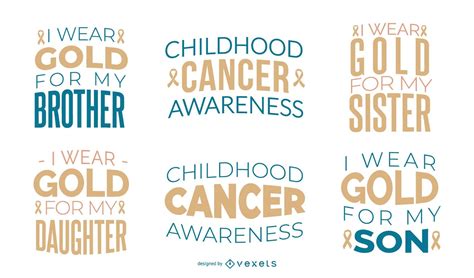 Childhood Cancer Awareness Quote Set Vector Download