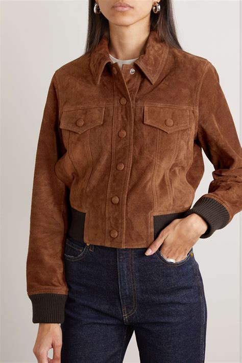 Brown Dionne Cropped Suede Jacket Rag Bone Net A Porter Suede