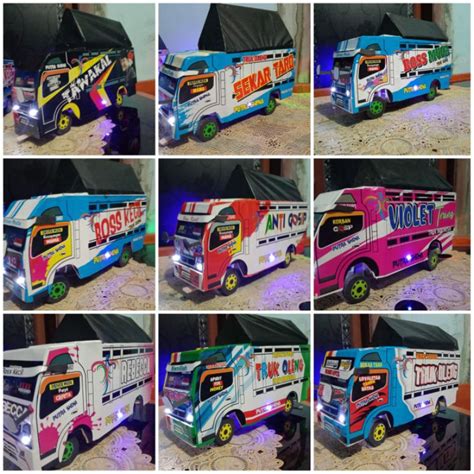 Jual Miniatur Truk Oleng Cm Full Variasi Setiker Terpal Dan Lampu