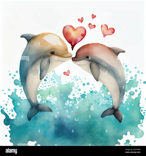 Dolphins Kissing In A Heart