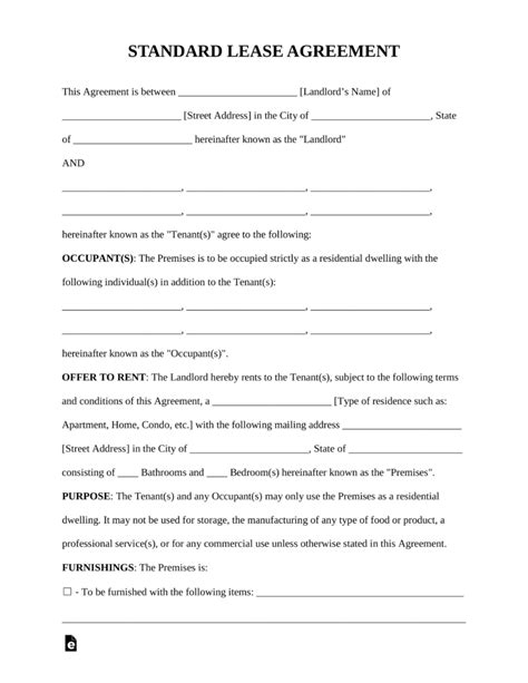 Free Printable Apartment Lease Agreement Printable Templates