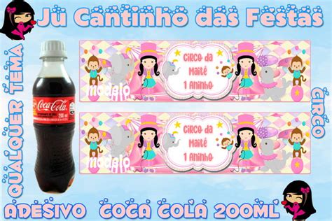 Adesivo Mini Coca Cola Ml Circo Menina Elo