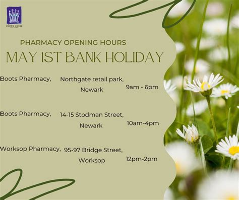 Pharmacy Opening Times For May 1st Bank Holiday Crown House Surgery