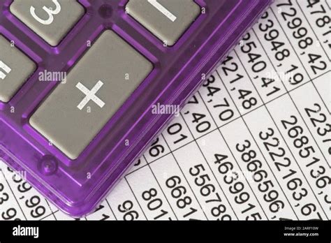 calculator  spreadsheet stock photo alamy