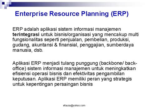 Sistem Informasi Manajemen Topik Khusus Pengenalan Enterprise Resource