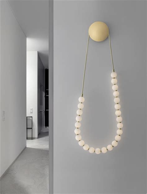 Nova Luce Modular Luminaires Perla Gold Metal Opal Glass Arti