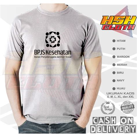 Jual Baju Kaos Pria Distro Sablon Dtf Bpjs Kesehatan Logo Perusahaan