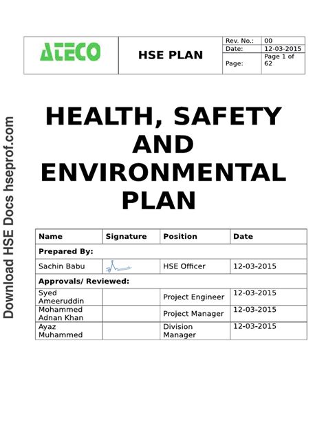 Contoh Hse Plan 2 Pdf