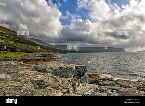 Stormy Sky And Rugged Coastline Mull Scotland Stock Photo Alamy