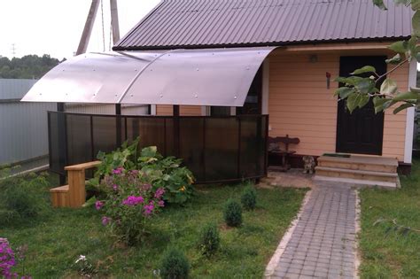 Навес из поликарбоната к дачному дому (47 фото) - фото - картинки и ...