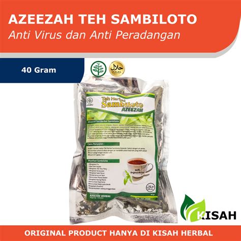 Jual AZEEZAH Teh Sambiloto 40 Gram Daun Sambiloto Kering Obat Anti