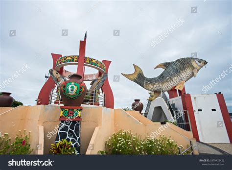 sampit indonesia jelawat monument landmark icon stock photo