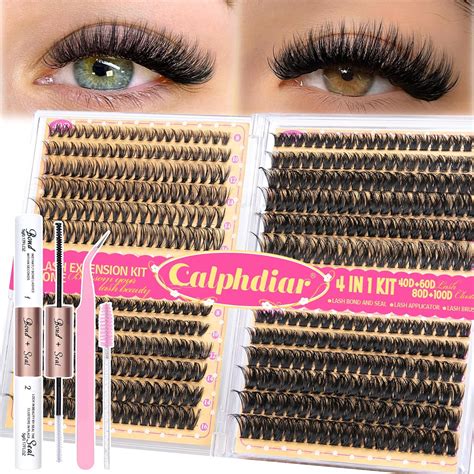 Calphdiar Diy Lash Extension Kit Wispy Eyelash Extension Kit D Curl Lash Clusters