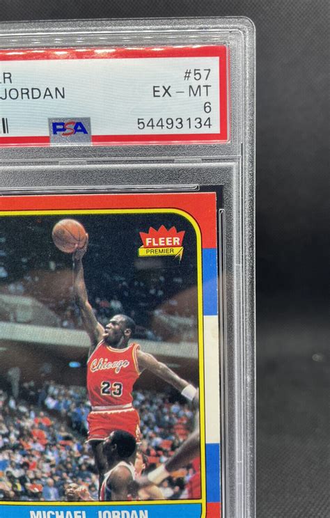 PSA 6 1986 Fleer Basketball 57 Michael Jordan Rookie RC EYE APPEAL