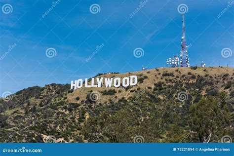 Hollywood California April 21 2016 Hollywood Sign On Santa Monica