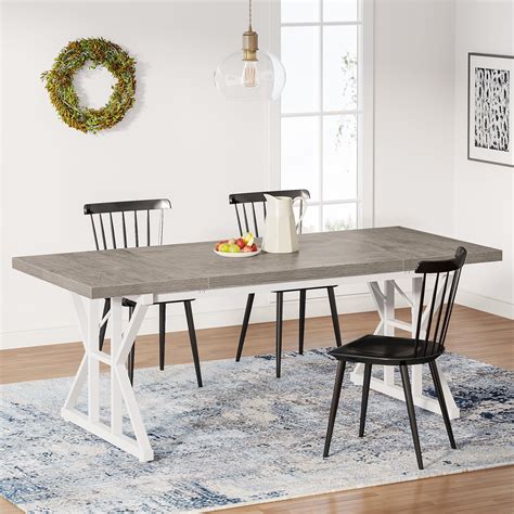 Snapklik Tribesigns Farmhouse Dining Table For 6 People 70 8