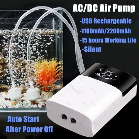 Sobo Usb Charging Aquarium Dual Ac Dc Air Pump With Battery Portable