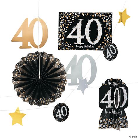 40th Birthday Sparkling Celebration Decorating Kit Oriental Trading