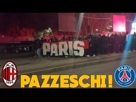 MILAN PSG IL MEGA CORTEO DEGLI ULTRAS PARIGINI VERSO IL MEAZZA YouTube