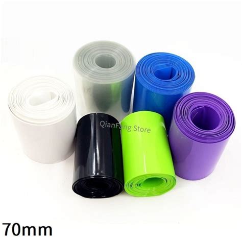 Pvc Heat Shrink Tube Mm Width Blue Multicolor Shrinkable Cable Sleeve