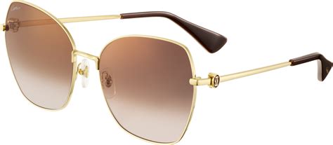 Cresw00643 Signature C De Cartier Sunglasses Smooth Golden Finish Metal Graduated Brown