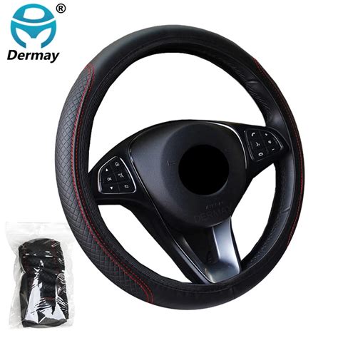 Fashion 6 Colors Car Steering Wheel Cover Volant PU Leather Braid On