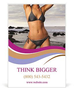 Posing Bikini Model Ad Template Design ID 0000065827 SmileTemplates