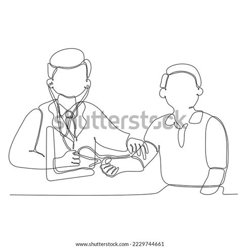 One Line Drawing Young Male Doctor Stock Vector Royalty Free 2229744661 Shutterstock