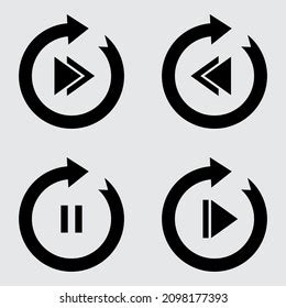 set  icon vector media sign stock vector royalty