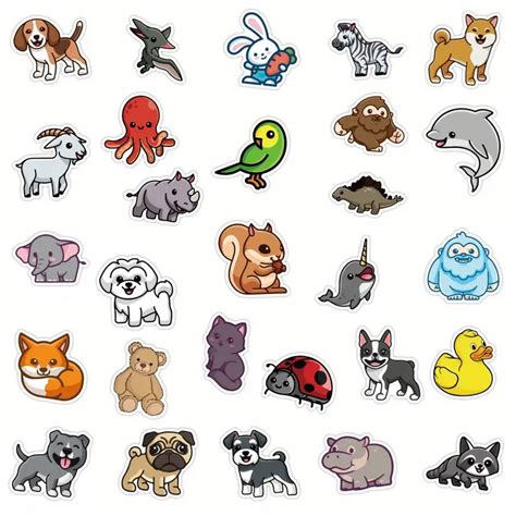 Cute Animal Stickers Vinyl Waterproof Stickers For Kids Teens For ...