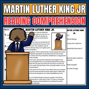 Martin Luther King Jr Reading Comprehension Passages And Questions