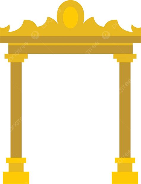 Golden Antique Arch Iconflat Style Yellow Marble Entrance Vector