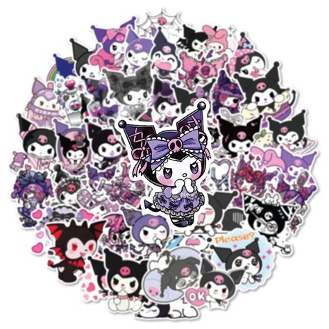 10 30 50pcs kreskówki Kuromi naklejki Kawaii dla dziewcząt Anime