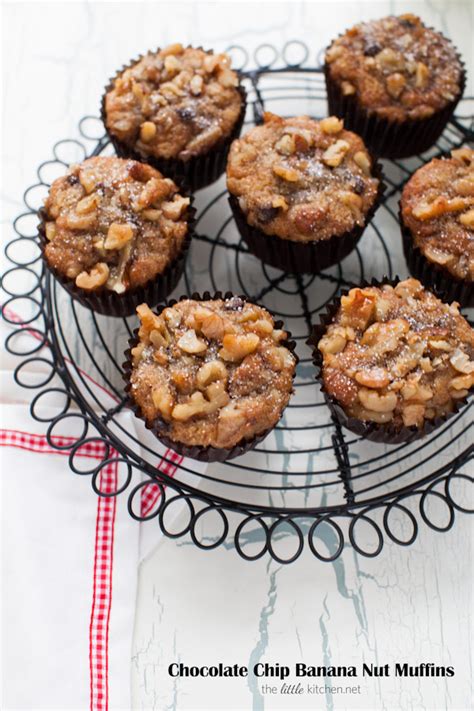 Chocolate Chip Banana Nut Muffins - The Little Kitchen