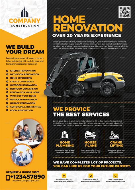 Construction Company Flyer Graphic Design Ads Graphic Design