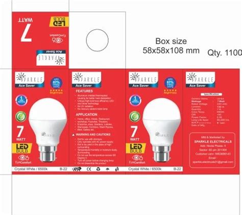 Printed Led Bulb Packaging Box At Rs 1 50 Piece CFL Light Boxes In