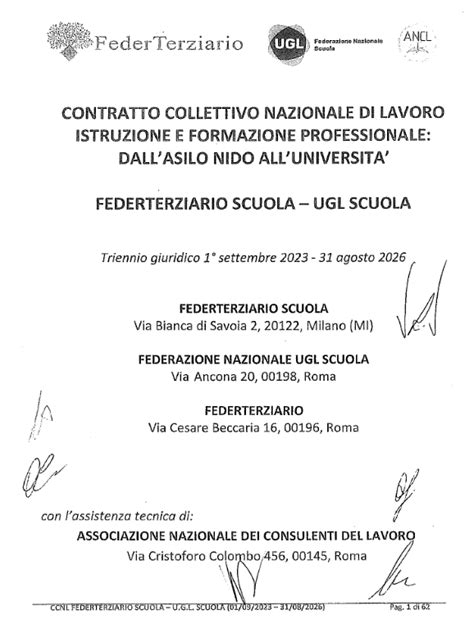 Rinnovo Ccnl Federterziario Scuola